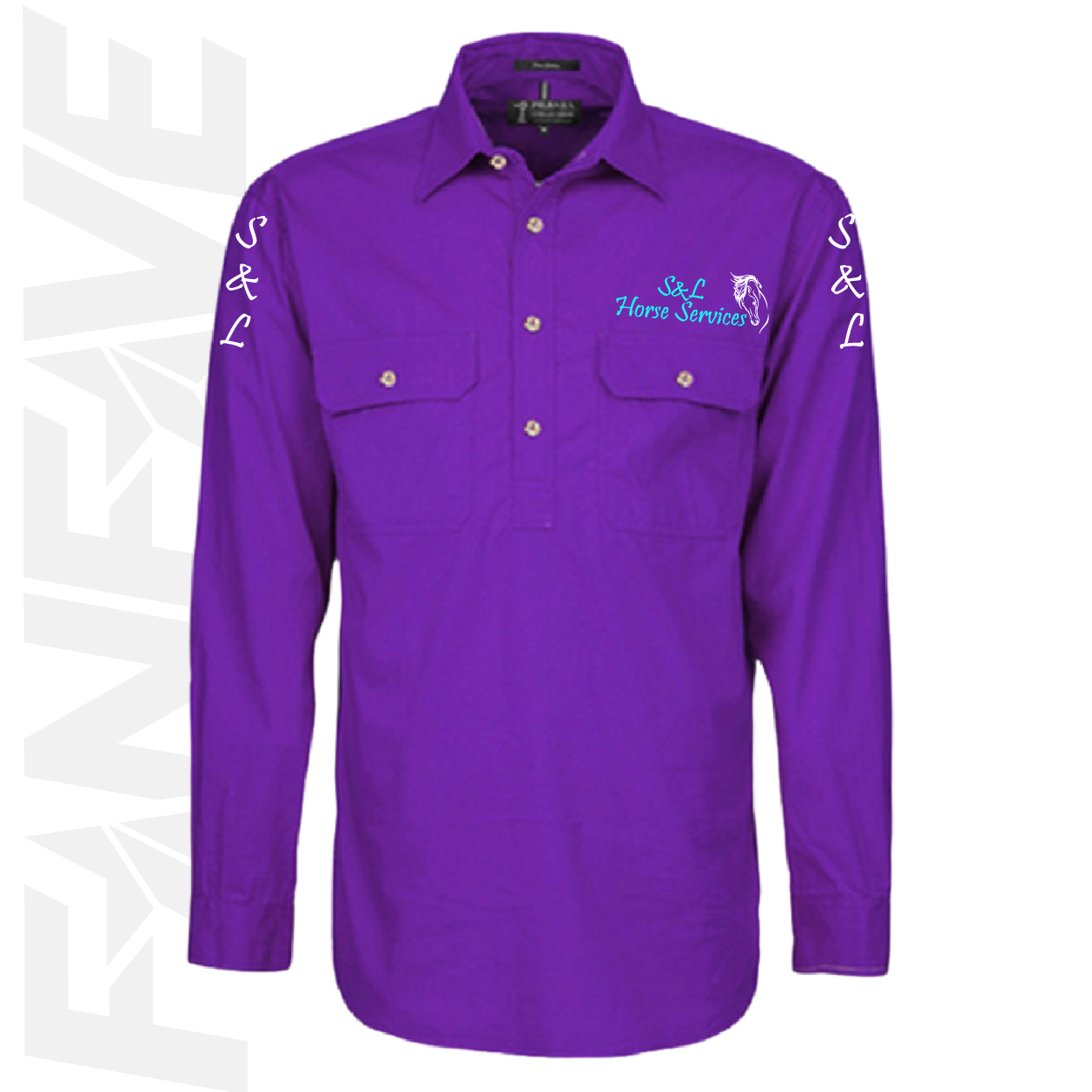 S&L Horse Services - Ladies Closed Front L/S Shirt