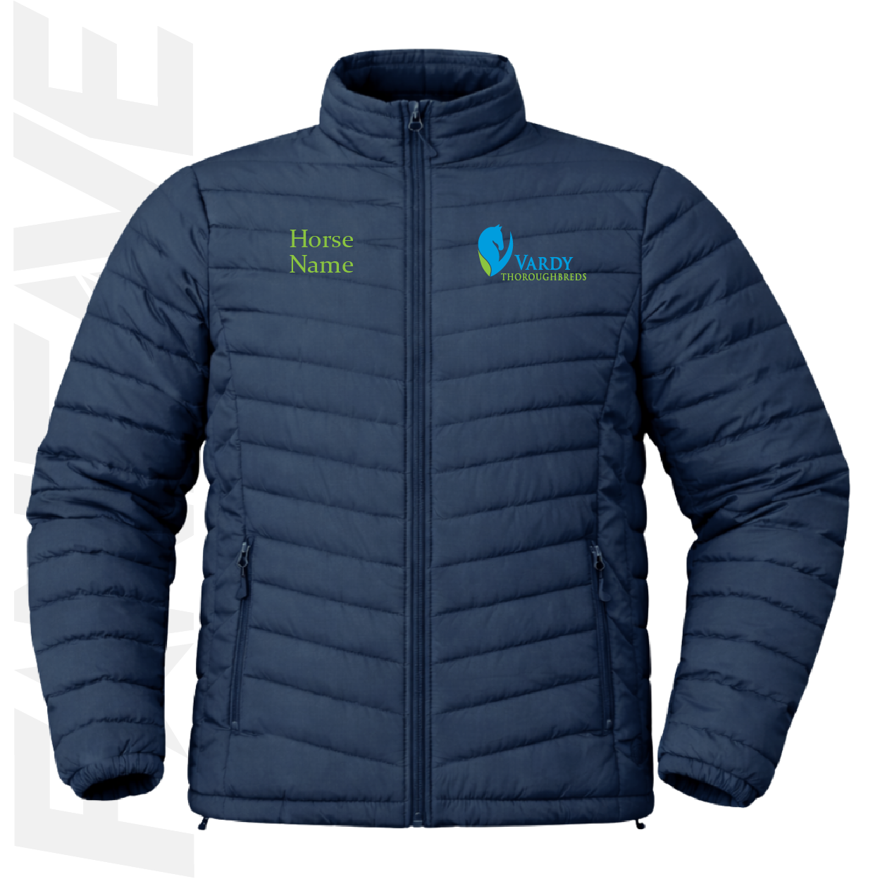 Vardy Thoroughbreds - Mens Puffer Jacket Personalised