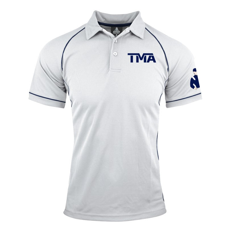 TMA - Polo - White/Navy Medium