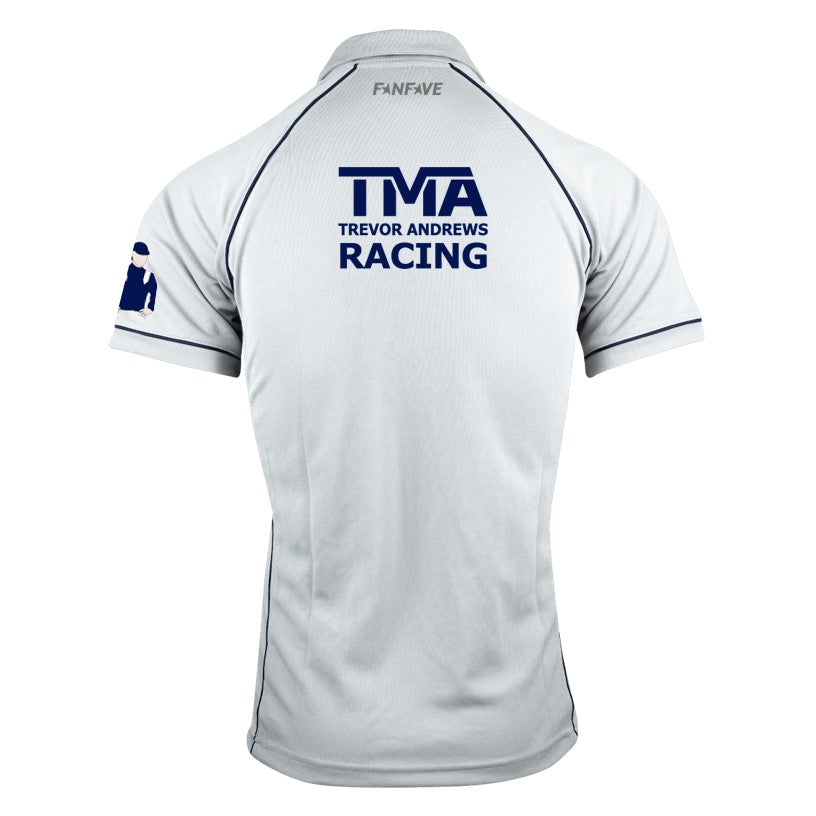 TMA - Polo - White/Navy Medium